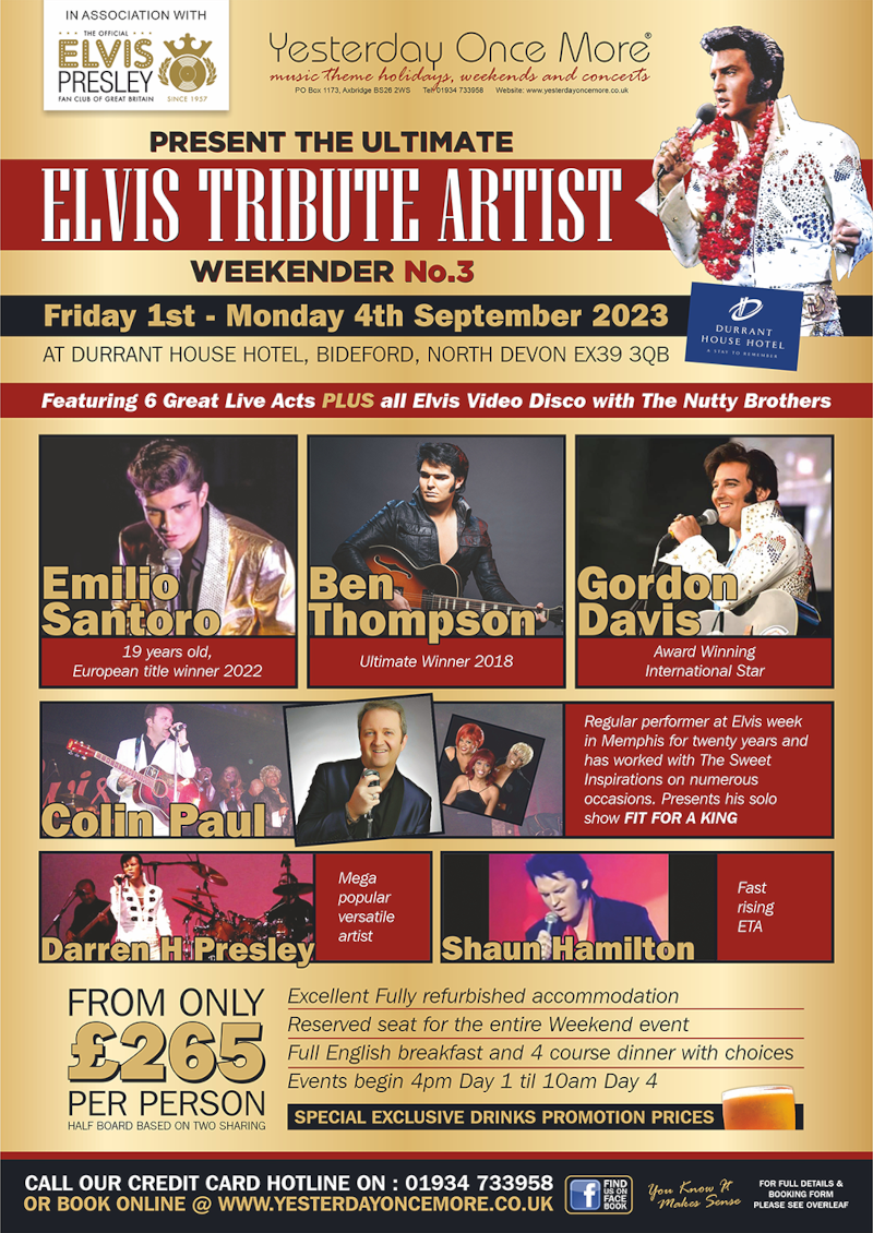 Ultimate Elvis Tribute Weekend 2023