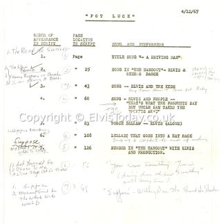 Pot Luck Songlist